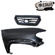 3-Piece Kit, Upper Grille Primed Black, Includes (1) Fender, (1) Grille, and (1) Headlight