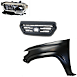 3-Piece Kit Driver Side Halogen Headlight, Includes (1) Fender, (1) Grille Assembly, and (1) Headlight, CAPA Certified