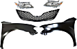 5-Piece Kit Driver and Passenger Side Halogen Headlight, USA Built Vehicle, Includes (2) Fender, (1) Grille Assembly, and (2) Headlight