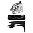 3-Piece Kit, Front, Driver Side Fender, For Models With Fender Flares, Includes (1) Fender, (1) Grille, and (1) Headlight