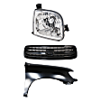 2000-2002 Toyota Tundra - 3-Piece Kit, Front, Passenger Side Fender, For Models Without Fender Flares, Includes (1) Fender, (1) Grille, and (1) Headlight
