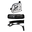 3-Piece Kit, Front, Driver Side Fender, For Models Without Fender Flares, Includes (1) Fender, (1) Grille, and (1) Headlight