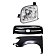 3-Piece Kit, Front, Driver Side Fender, For Models With Fender Flares, Includes (1) Fender, (1) Grille, and (1) Headlight