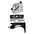 3-Piece Kit, Front, Driver Side Fender, Includes (1) Fender, (1) Grille, and (1) Headlight