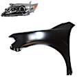 2-Piece Kit Halogen Headlights, With bulb(s), Includes (1) Fender and (1) Headlight, CAPA Certified