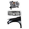 3-Piece Kit, Grille Chrome Shell with Satin Nickel Insert, For Models With Rock Warrior Package and Sport Package, Includes (1) Fender, (1) Grille, and (1) Headlight