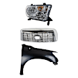3-Piece Kit, Grille Chrome Shell with Satin Nickel Insert, For Models With Rock Warrior Package and Sport Package, Includes (1) Fender, (1) Grille, and (1) Headlight