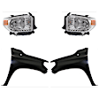 4-Piece Kit Driver and Passenger Side Halogen Headlight, With bulb(s), OE Replacement, Includes (2) Fender and (2) Headlight