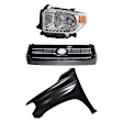 3-Piece Kit, Grille Painted Black, For Models With Front Emblem, Includes (1) Fender, (1) Grille, and (1) Headlight