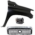 3-Piece Kit Passenger Side LED Headlight, For Models With Smoked Chrome Accent, Includes (1) Fender, (1) Grille Assembly, and (1) Headlight