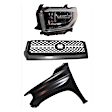 3-Piece Kit, Grille Painted Black, Includes (1) Fender, (1) Grille, and (1) Headlight