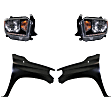 4-Piece Kit Driver and Passenger Side Halogen Headlight, With bulb(s), OE Replacement, Includes (2) Fender and (2) Headlight