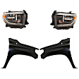 4-Piece Kit Driver and Passenger Side LED Headlight, With bulb(s), OE Replacement, Includes (2) Fender and (2) Headlight