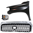 3-Piece Kit Driver Side Halogen Headlight, Includes (1) Fender, (1) Grille Assembly, and (1) Headlight