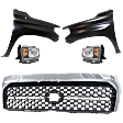 5-Piece Kit Driver and Passenger Side Halogen Headlight, Includes (2) Fender, (1) Grille Assembly, and (2) Headlight