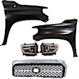 5-Piece Kit Driver and Passenger Side LED Headlight, Includes (2) Fender, (1) Grille Assembly, and (2) Headlight