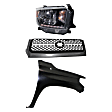 3-Piece Kit, Grille Painted Black, Includes (1) Fender, (1) Grille, and (1) Headlight