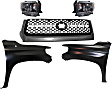 5-Piece Kit, Grille Painted Black, Includes (2) Fender, (1) Grille, and (2) Headlight
