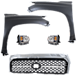 5-Piece Kit, Front, Driver and Passenger Side Fender, CAPA Certified, Includes (2) Fender, (1) Grille, and (2) Headlight