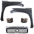 5-Piece Kit, Front, Driver and Passenger Side Fender, CAPA Certified, Includes (2) Fender, (1) Grille, and (2) Headlight