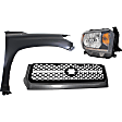 3-Piece Kit, Grille Painted Black, Includes (1) Fender, (1) Grille, and (1) Headlight