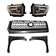 5-Piece Kit, Grille Painted Black, Includes (2) Fender, (1) Grille, and (2) Headlight