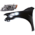 2-Piece Kit Halogen Headlights, Without bulb(s), Sedan, Includes (1) Fender and (1) Headlight