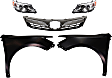 2014 Toyota Camry - 5-Piece Kit Driver and Passenger Side Halogen Headlight, With bulb(s), For Models Without Signal Light Hole, OE Replacement,  Includes (2) Fender, (1) Grille Assembly, and (2) Headlight