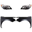 4-Piece Kit Driver and Passenger Side HID/Xenon Headlight, Without bulb(s), OE Replacement, Includes (2) Fender and (2) Headlight