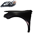 2-Piece Kit Halogen Headlights, With bulb(s), Includes (1) Fender and (1) Headlight