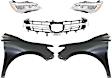5-Piece Kit Driver and Passenger Side LED Headlight, For Models Without Pre-Collision System, Includes (2) Fender, (1) Grille Assembly, and (2) Headlight