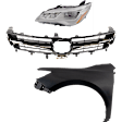 3-Piece Kit Driver Side LED Headlight, For Models With Pre-Collision System, Includes (1) Fender, (1) Grille Assembly, and (1) Headlight