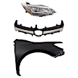 3-Piece Kit Passenger Side LED Headlight, For Models Without Pre-Collision System, Includes (1) Fender, (1) Grille Assembly, and (1) Headlight