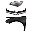 3-Piece Kit Driver Side LED Headlight, For Models Without Pre-Collision System, Includes (1) Fender, (1) Grille Assembly, and (1) Headlight