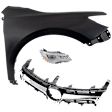 3-Piece Kit Passenger Side LED Headlight, For Models Without Pre-Collision System, Includes (1) Fender, (1) Grille Assembly, and (1) Headlight, CAPA Certified