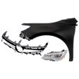 3-Piece Kit Driver Side LED Headlight, For Models Without Pre-Collision System, Includes (1) Fender, (1) Grille Assembly, and (1) Headlight, CAPA Certified