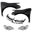5-Piece Kit Driver and Passenger Side LED Headlight, For Models Without Pre-Collision System, Includes (2) Fender, (1) Grille Assembly, and (2) Headlight, CAPA Certified