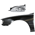 2-Piece Kit, Front, Driver Side Fender, Includes (1) Fender and (1) Headlight