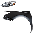 2-Piece Kit Halogen Headlights, With bulb(s), Includes (1) Fender and (1) Headlight, CAPA Certified