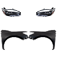 4-Piece Kit Driver and Passenger Side LED Headlight, With bulb(s), OE Replacement, CAPA Certified, Includes (2) Fender and (2) Headlight