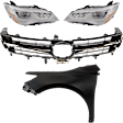 5-Piece Kit Driver and Passenger Side LED Headlight, For Models With Pre-Collision System, Includes (2) Fender, (1) Grille Assembly, and (2) Headlight, CAPA Certified
