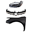 3-Piece Kit Driver Side LED Headlight, For Models Without Pre-Collision System, Includes (1) Fender, (1) Grille Assembly, and (1) Headlight, CAPA Certified
