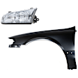 2-Piece Kit, Front, Driver Side Fender, Includes (1) Fender and (1) Headlight