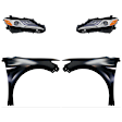 4-Piece Kit, Driver and Passenger Side LED Headlight, With bulb(s), OE Replacement, Includes (2) Fender and (2) Headlight