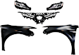 5-Piece Kit Driver and Passenger Side LED Headlight, With bulb(s), OE Replacement, Includes (2) Fender, (1) Grille Assembly and (2) Headlight