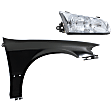 2-Piece Kit Passenger Side Halogen Headlight, With bulb(s), OE Replacement, CAPA Certified, Includes (1) Fender and (1) Headlight