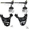 6-Piece Kit Front, Driver and Passenger Side, Upper Control Arm Kit, Includes (2) Ball Joint, (2) Control Arm, and (2) Tie Rod End