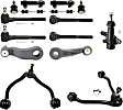 15-Piece Kit Front Control Arm Kit Includes (2) Control Arm, (2) Ball Joint, (2) Sway Bar Link, (4) Tie Rod End, (2) Tie Rod Adjusting Sleeve, (1) Pitman Arm, (1) Idler Arm and (1) Idler Arm Bracket