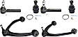 6-Piece Kit Front, Driver and Passenger Side, Upper Control Arm Kit, Includes (2) Ball Joint, (2) Control Arm, and (2) Tie Rod End