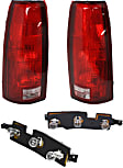 1995 GMC K2500 - 4-Piece Kit Driver and Passenger Side Halogen Tail Light, Without bulb(s), For Models Without 15,000 Lbs. GVW, OE Replacement,  Includes (2) Tail Light and (2) Tail Light Circuit Board